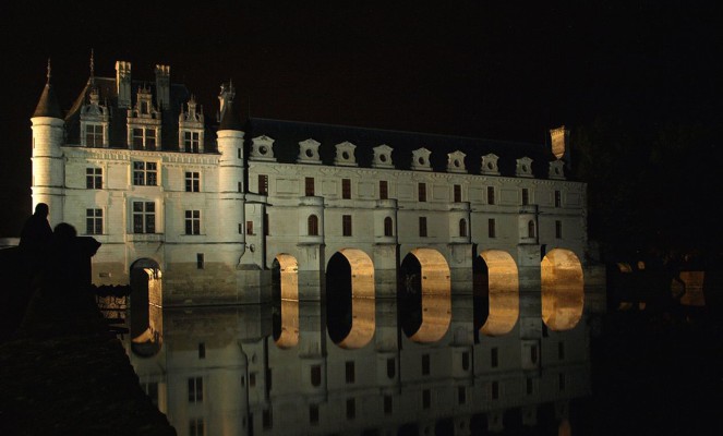 Photo du Château de Chenonceau de nuit